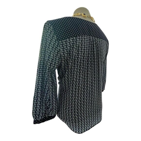 Talbots Equestrian Chain Link Button Down Blouse Top XL Career Abstract Work - Picture 10 of 12